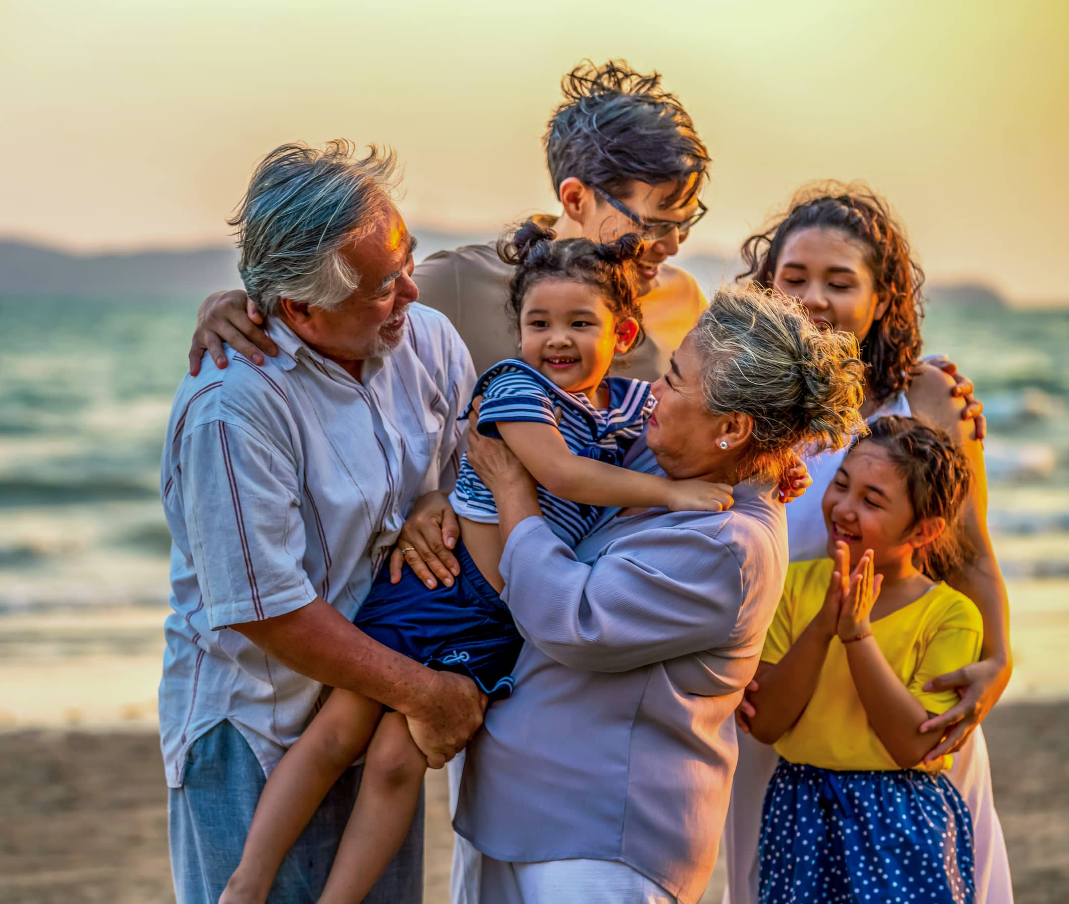 Group of family members on vacation